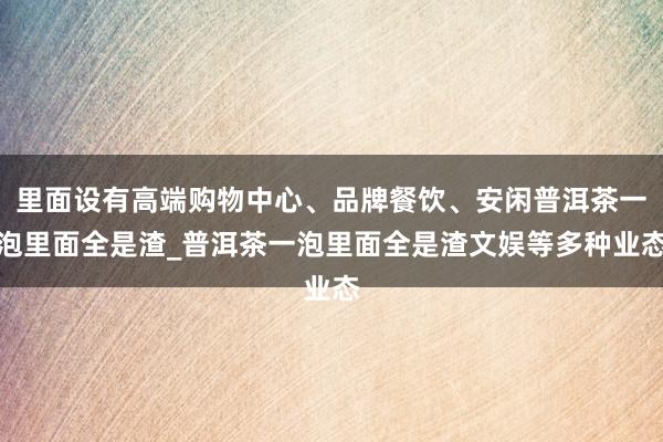 里面设有高端购物中心、品牌餐饮、安闲普洱茶一泡里面全是渣_普洱茶一泡里面全是渣文娱等多种业态